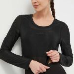 EA7 Emporio Armani longsleeve femei, culoarea negru