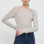 Morgan longsleeve femei, culoarea bej