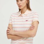 Levi's tricou polo femei, culoarea bej