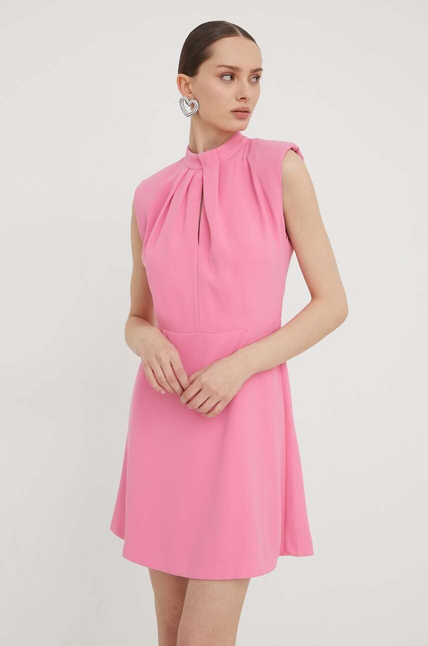 SS24-SUD014-30X_F1 HUGO rochie culoarea roz, ini, drept 50504460 - imagine 1