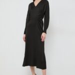 BOSS rochie culoareinegru, midi, evaza??i 50505634