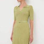 Elisabetta Finchi rochie culoarea verde, ini, evazati, AM60R41E2