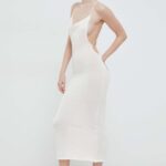 Alohas rochie culoarea bej, midi, mulata