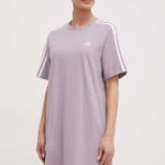 adidas rochie in bumbac culoarea violet, ini, oversize IR6054