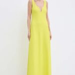 Luisa Spinoli rochie inWAY COLLECTin culoarea galin, maxi, evazati, 541117