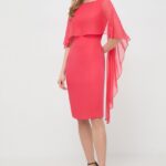 Luisa Spinoli rochie de matase culoarea rosu, ini, drept