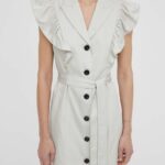 Brins Bazaar rochie inBBMikala dress culoarea gri, ini, drept, BBW3831