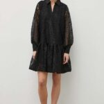 Brins Bazaar rochie AmbrosiaBBAvril dress culoareinegru, ini, evazati, BBW3835