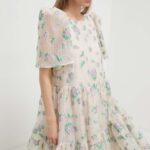 Custommade rochie culoarea bej, ini, evazati