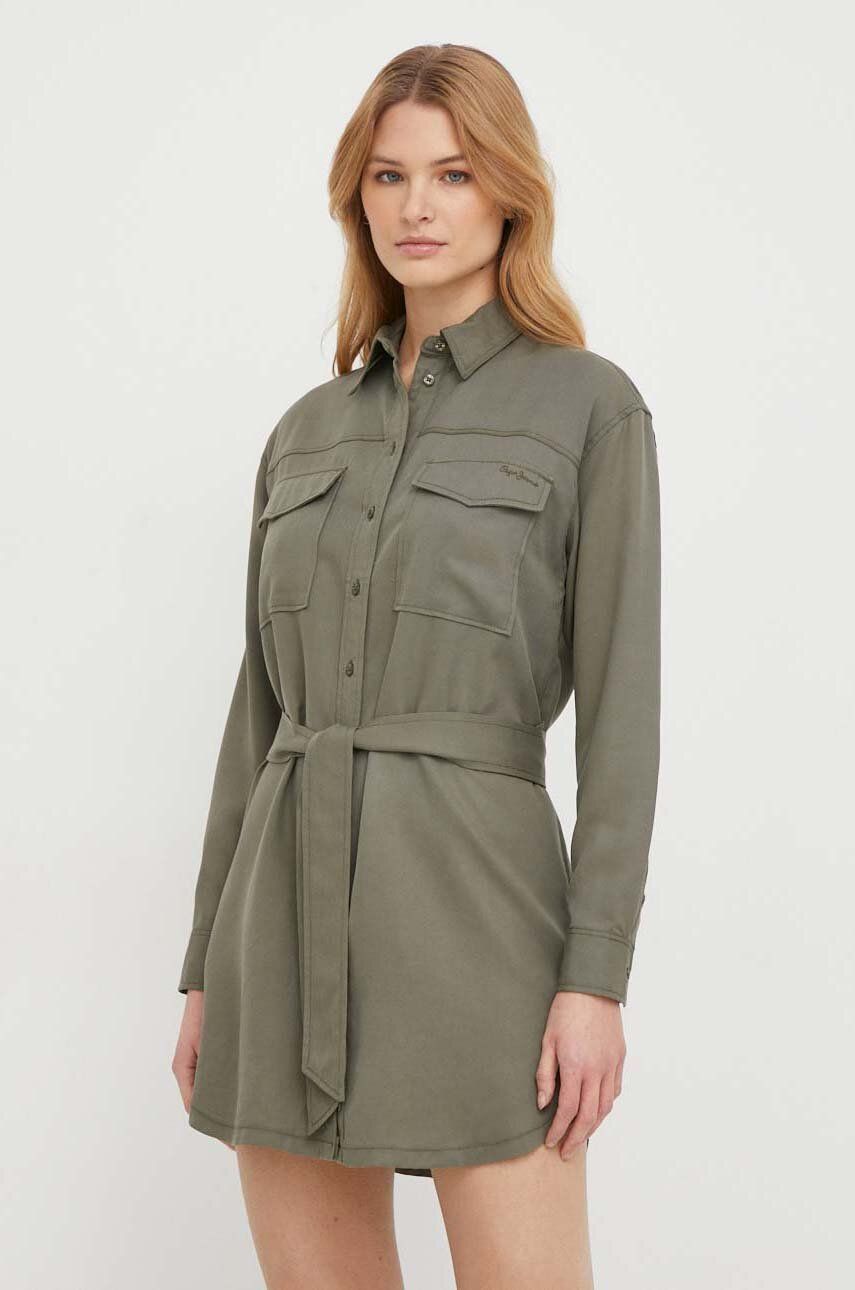 SS24-SUD0MD-77X_F1 Pepe Jins rochie Beate culoarea verde, ini, drept - imagine 1