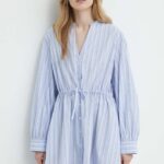 Samsoe Samsoe rochie in bumbac SAAMELIE ini, evazati, F24100139