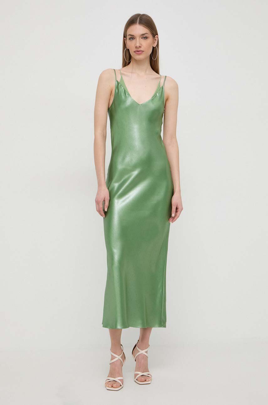 SS24-SUD10P-77X_F1 BOSS rochie culoarea verde, maxi, drept 50511832 - imagine 1