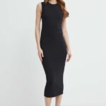 BOSS rochie culoareinegru, midi, mulata, 50512078