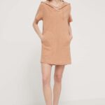 UGG rochie culoarea bej, ini, drept, 1152783