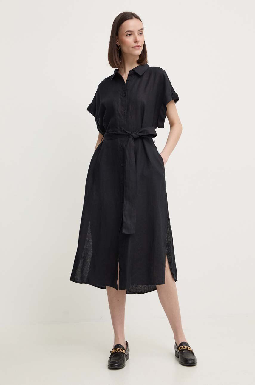 SS24-SUD1A1-99X_F1 United Colors of inetin rochie diin culoareinegru, midi, drept - imagine 1