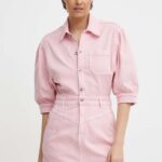 Pepe Jins rochie GRACIE culoarea roz, ini, evazati, PL953518
