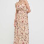 Weeind Max Mara rochie culoarea bej, maxi, evaza??i 2415220000000