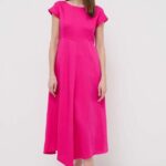 Weeind Max Mara rochie in amestec dein culoarea roz, maxi, evaza??i 2415220000000