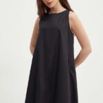 United Colors of inetin rochie in bumbac culoareinegru, ini, evazati