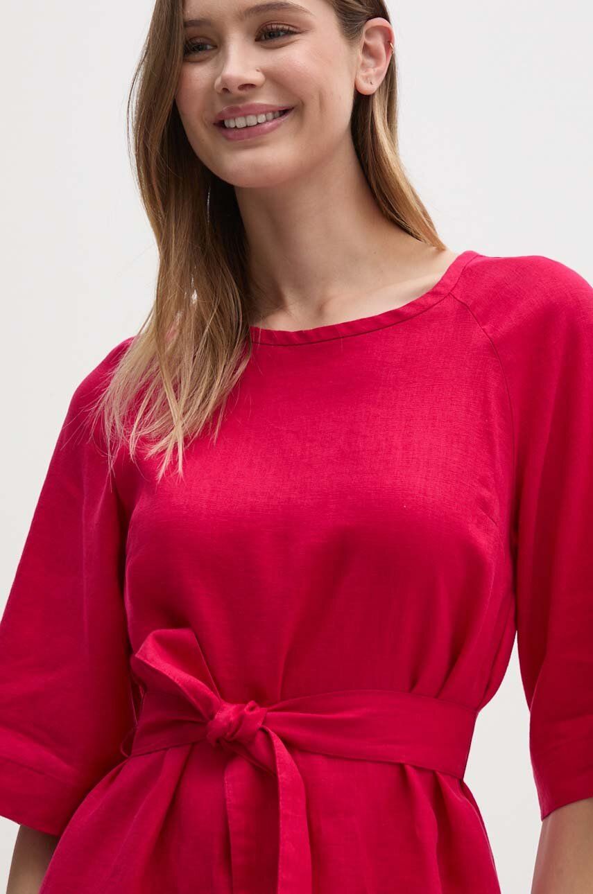 SS24-SUD1C0-43X_F1 United Colors of inetin rochie diin culoarea roz, ini, drept - imagine 1