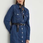 Levi's rochie jins culoarea albastru main, ini, drept