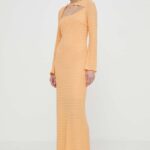 R??sum?? rochie AriaRS Dress culoarea portoctiu, maxi, mulata, 20481120