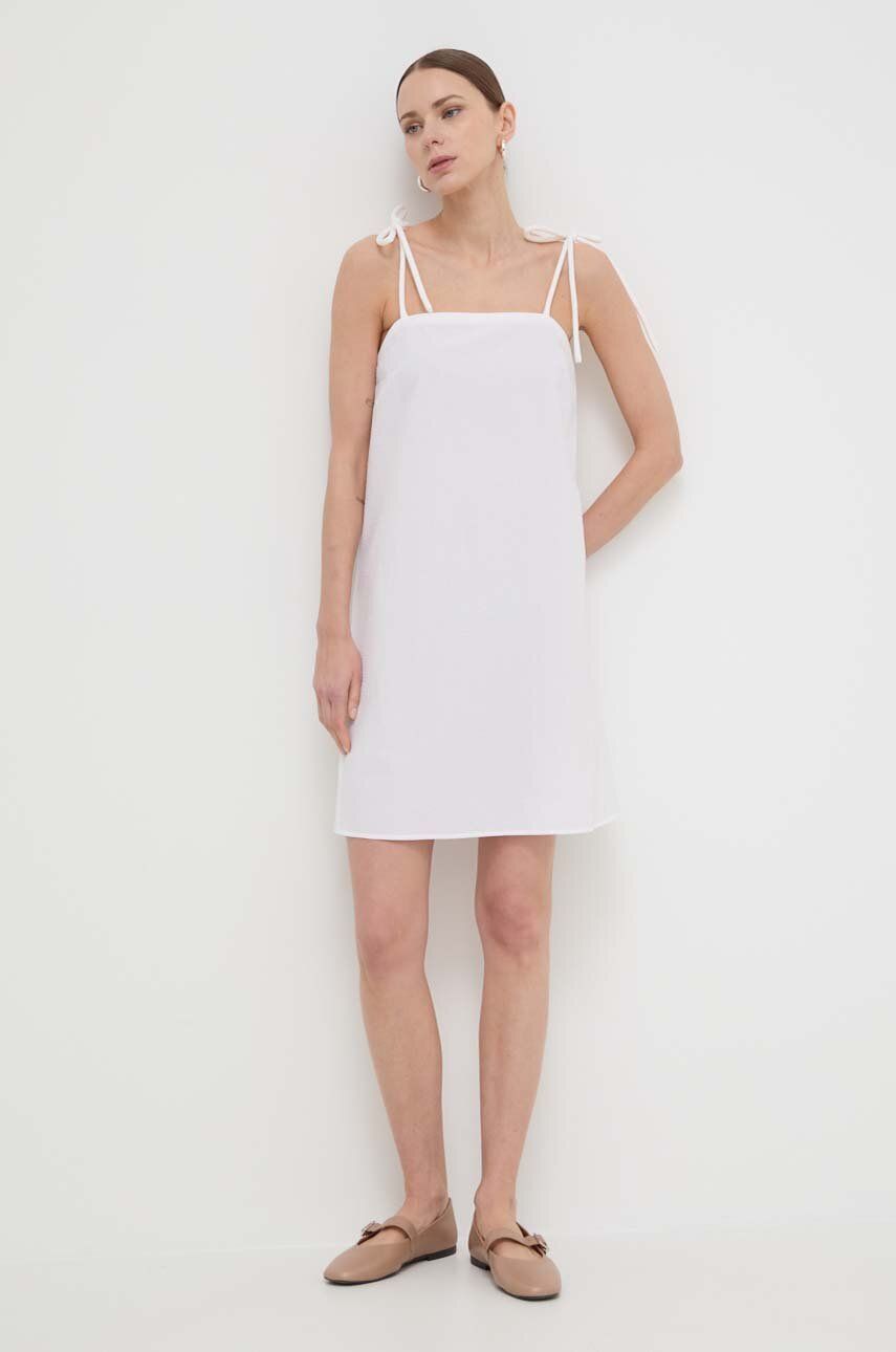 SS24-SUD1DM-00X_F1 Max Mara Leisure rochie in bumbac culoarea alb, ini, evaza??i 2416220000000 - imagine 1
