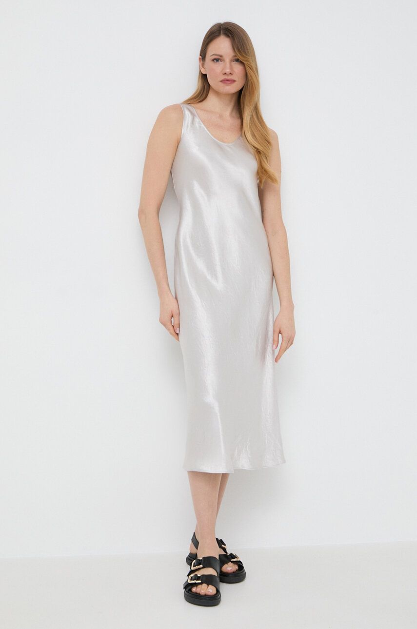 SS24-SUD1DO-08X_F1 Max Mara Leisure rochie culoarea bej, midi, evaza??i 2416220000000 - imagine 1