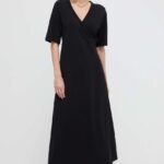 Max Mara Leisure rochie culoareinegru, midi, evaza??i 2416620000000