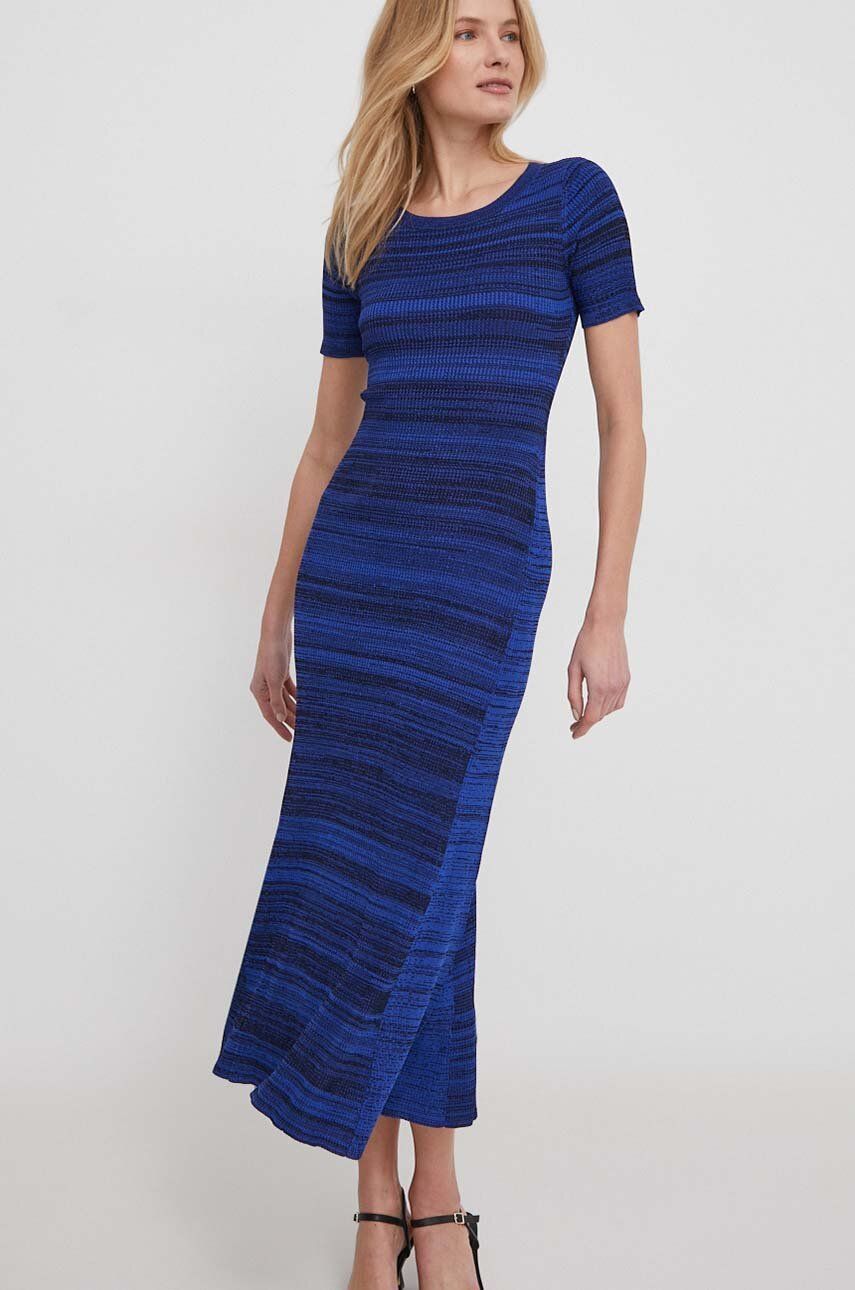 SS24-SUD1DY-59X_F1 Desigual rochie culoarea albastru main, maxi, evazati - imagine 1