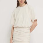Abercrombie & Fitch rochie culoarea bej, ini, oversize