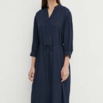 Marc O'Polo rochie culoarea albastru main, midi, oversize