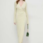 Ivy Oak rochie culoarea verde, maxi, evaza??i IO113135