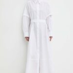 Ivy Oak rochie in bumbac culoarea alb, maxi, oversize, IO117614