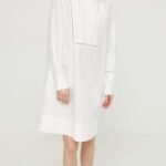 Lovechild rochie in bumbac culoarea alb, ini, evaza??i 24-2-400-2008