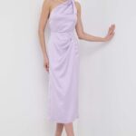 Marella rochie culoarea violet, midi, drept 2413220000000