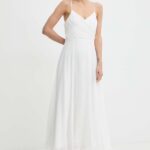 Marella rochie culoarea alb, maxi, evazati, 2413221462200