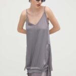 Diesel rochie D-UCHI culoarea gri, midi, drept, A12724.0EPAB