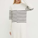 G-Star Raw rochie in amestec de ina culoarea bej, ini, drept