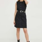 G-Star Raw rochie jins culoareinegru, ini, evazati