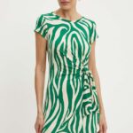Morin rochie RVEBO culoarea verde, ini, evazati, RVEBO