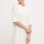 Puma rochie in bumbac BETTER CLASSIC culoarea bej, ini, oversize, 624232