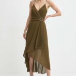 Morin rochie REUILLY culoarea verde, ini, evazati, REUILLY