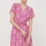 Morin rochie culoarea roz, ini, evazati