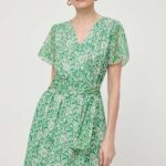 Morin rochie culoarea verde, ini, evazati