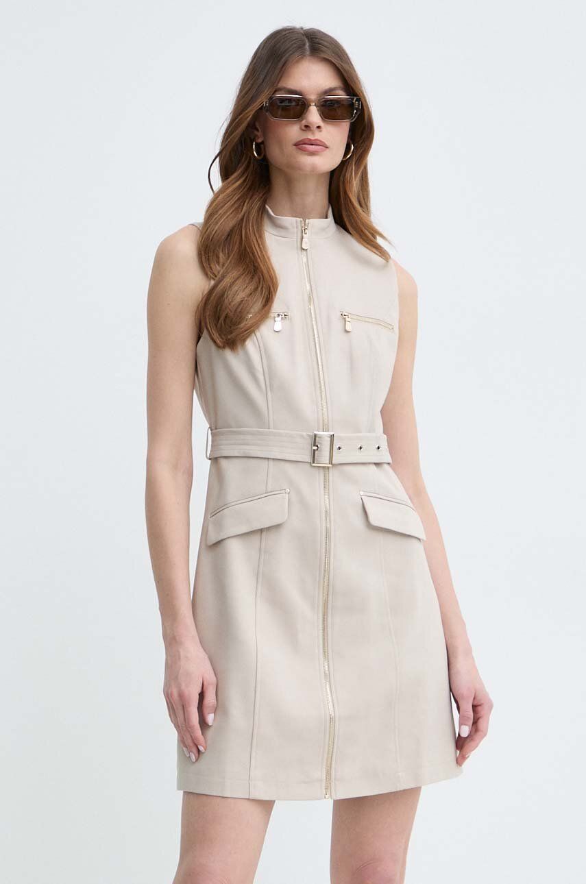 SS24-SUD1UU-01X_F1 Morin rochie ROMEA culoarea bej, ini, evazati, ROMEA - imagine 1