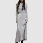 AllSints rochie si pulover in ina culoarea argitiu, maxi, drept