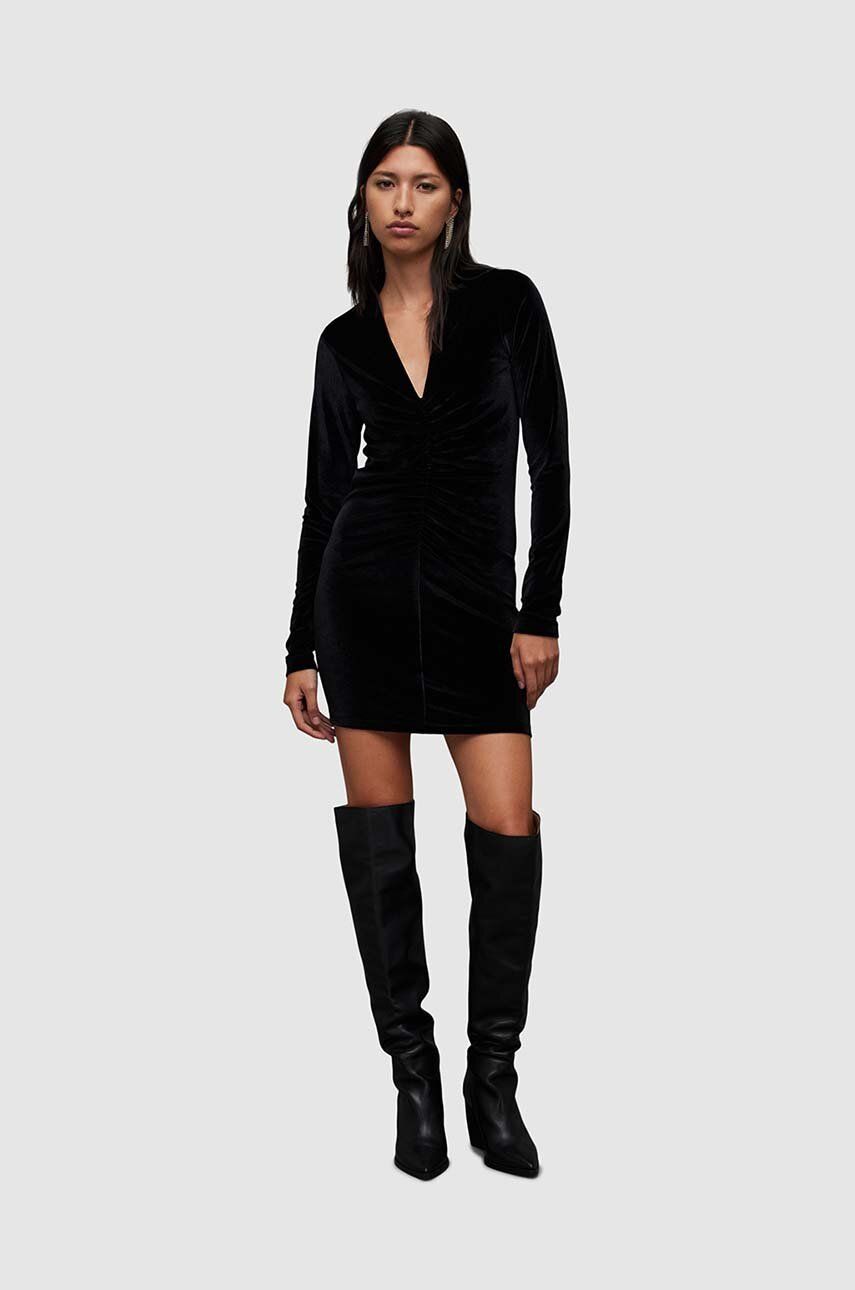 SS24-SUD1WE-99X_F1 AllSints rochieinya Velvet culoareinegru, ini, mulata - imagine 1