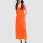 AllSints rochie Briny culoarea portoctiu, midi, drept