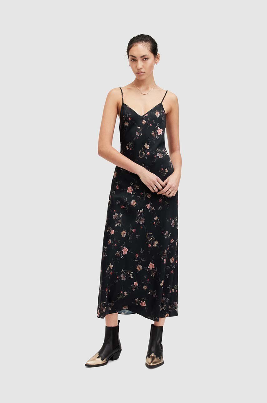 SS24-SUD1WH-99X_F1 AllSints rochie Briny inana culoareinegru, midi, drept - imagine 1